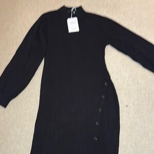 Elegant Black Wool Dress